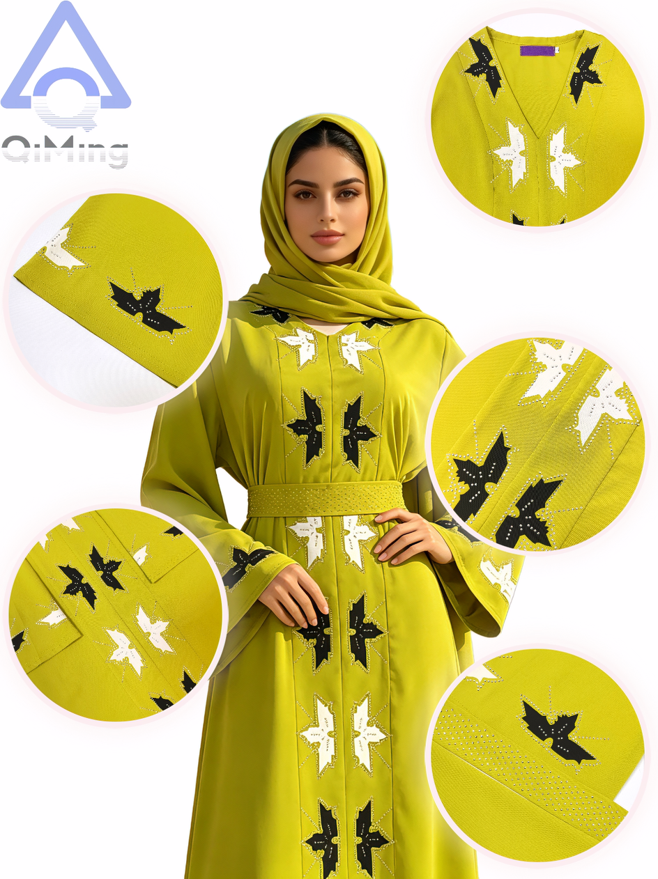 Abayas de mariage en diamant pour femmes musulmanes, bordeaux, style chauve-souris, robes de soirée arabes de luxe de Dubaï, caftans hijab