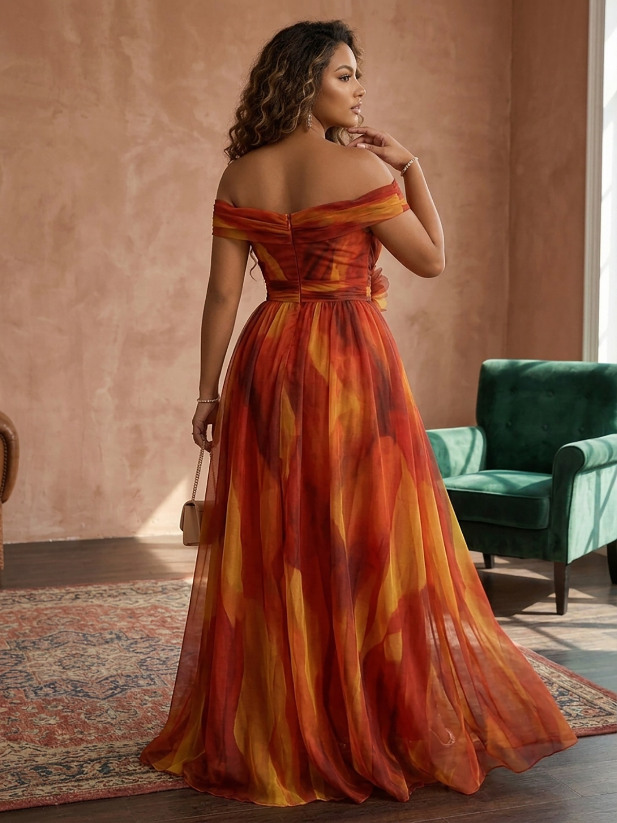 Robe longue à épaules dénudées, coupe trapèze, avec fente haute, pour femmes, tenue de soirée, de gala ou de cocktail