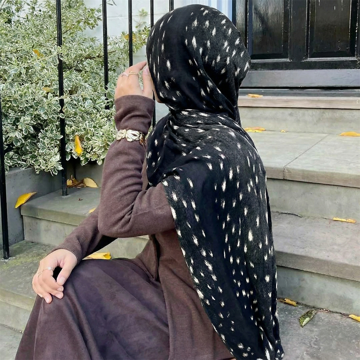 Foulard Hijab Musulman à Imprimé Cerf, Doux et Léger, Bandana, Voile de Prière Islamique, Écharpe Quotidienne pour le Cou, Accessoire