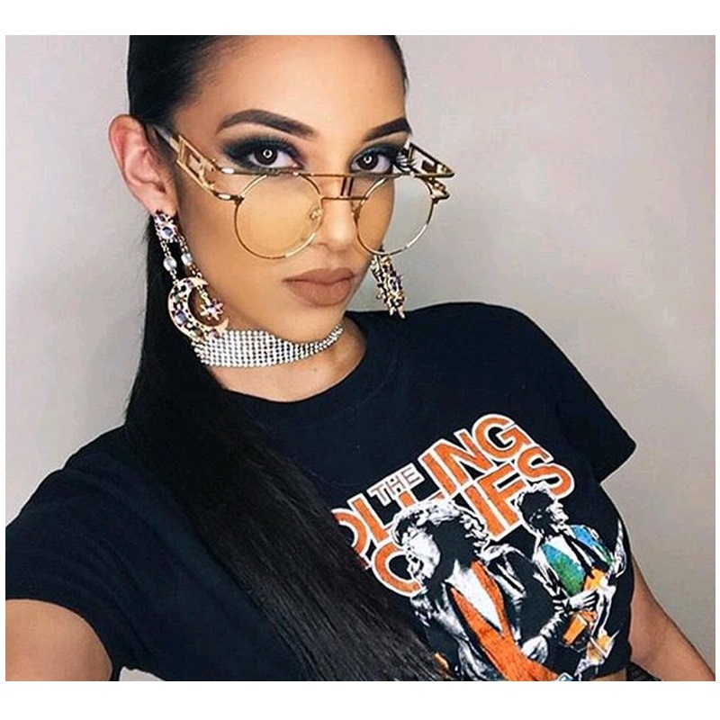 Lunettes de soleil rondes vintage gothiques steampunk pour hommes et femmes, unisexes, en métal miroir, lunettes de soleil rétro, Oculos De Sol