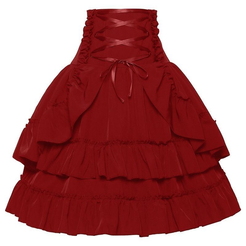 Jupe Lolita gothique rétro Y2k pour femmes, jupe gâteau Vintage médiévale, Costume de Cosplay à la mode, jupe bouffante superposée moelleuse, nouvelle collection été