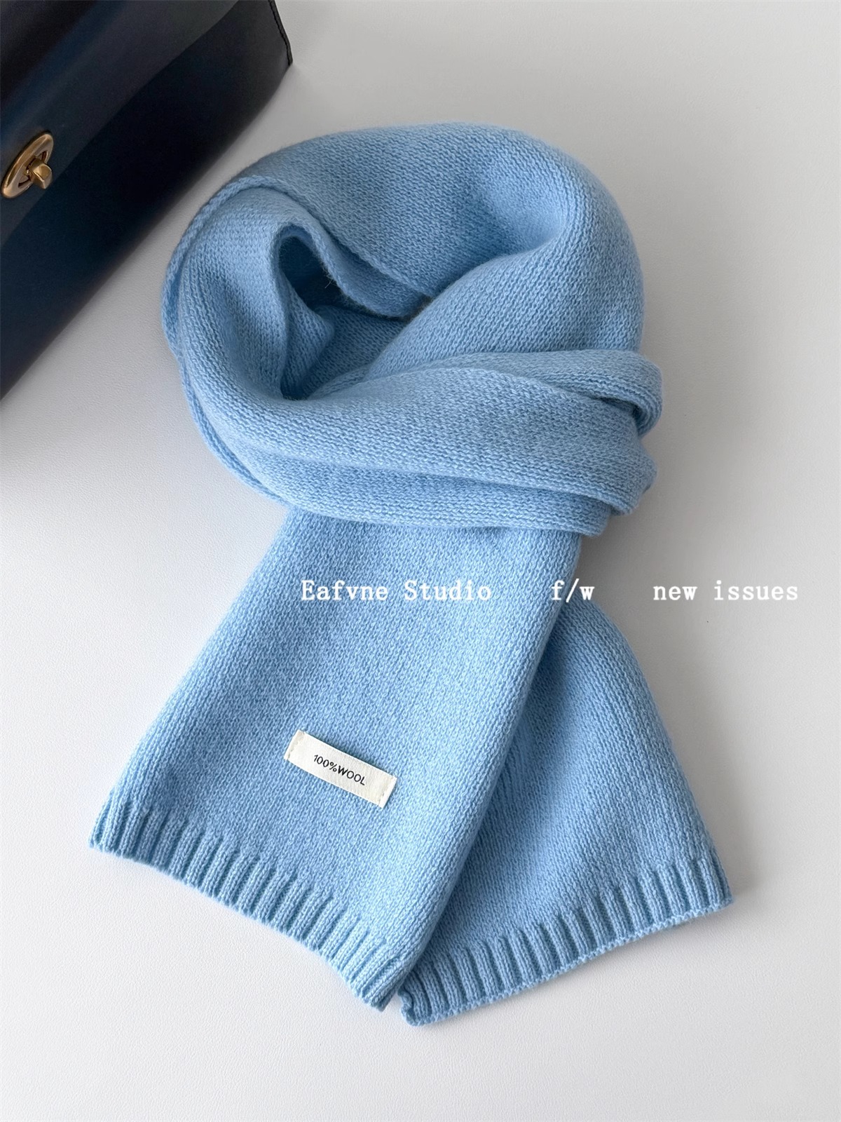 Écharpe 100% laine pour femmes, Style coréen, couleur unie, tricot, chaud et polyvalent, accessoire de mode pour le cou, hiver