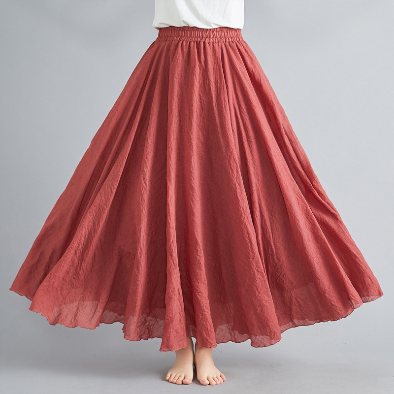 Mode coton lin vêtements femmes jupes Maxi Y2k élégant Streetwear Saia Ropa Mujer décontracté robe longue jupe Faldas Harajuku
