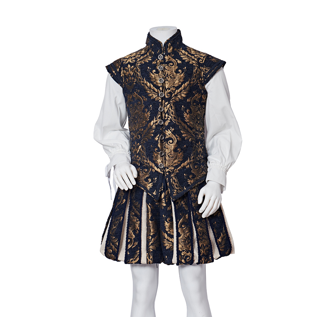 15ème siècle Renaissance Tudor Elizabeth roi Prince Cosplay Costume tenues gilet avec pantalon ensemble complet luxueux brodé Tudo