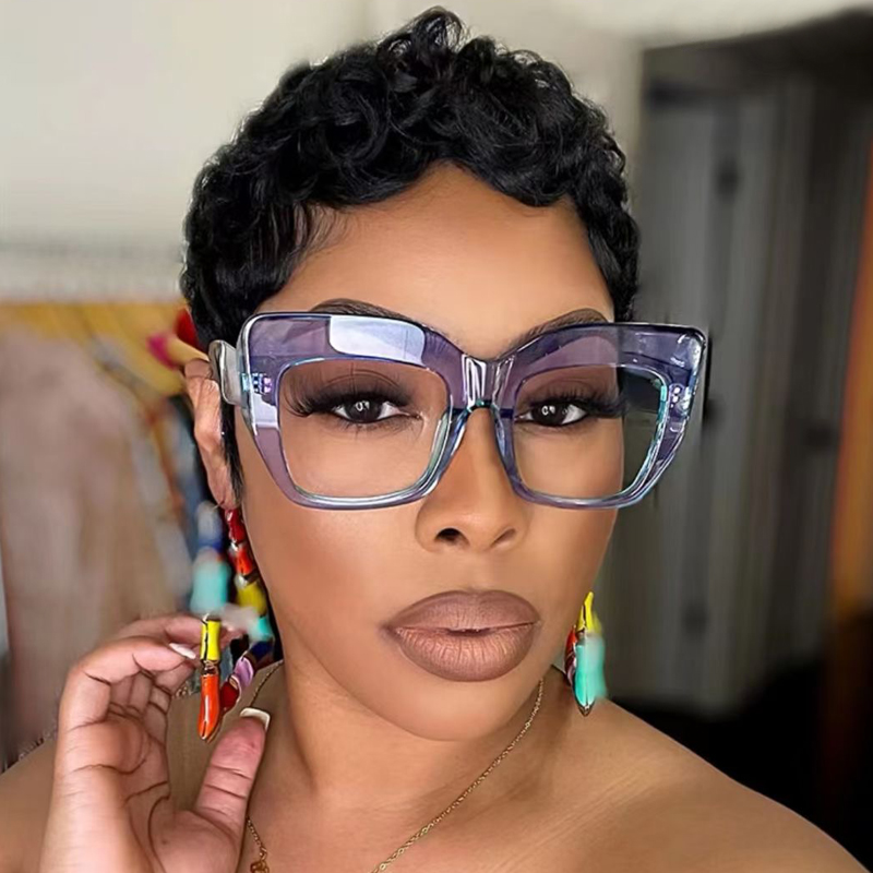 Montures de lunettes carrées surdimensionnées pour femmes, verres optiques Anti-lumière bleue, marque de luxe, grandes lunettes