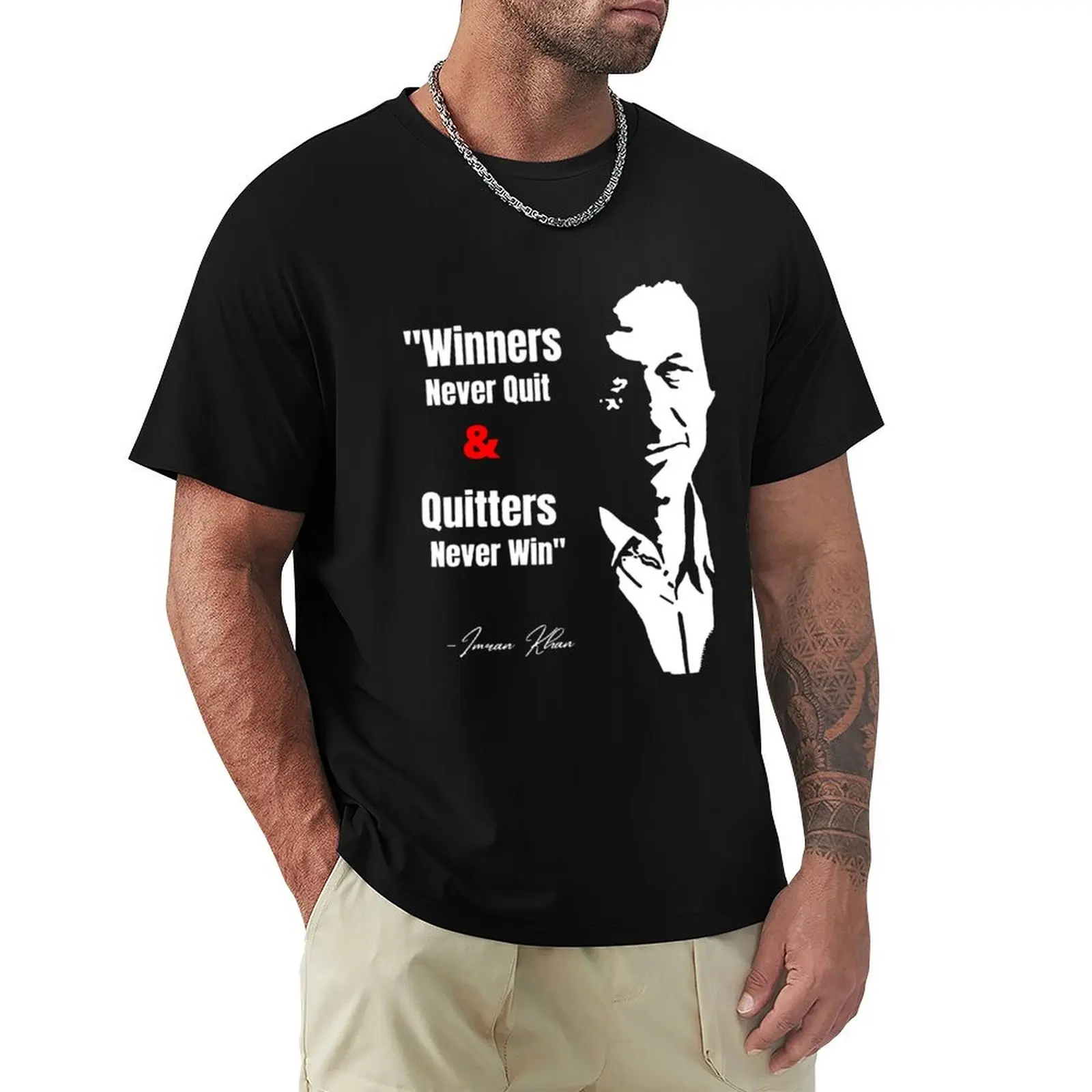 Imran Khan Quotes T-Shirt pour un garçon, édition noire, vêtements pour hommes, vêtements de créateurs pour hommes, nouveaux médicaments et t-shirts, manches courtes, harajuku
