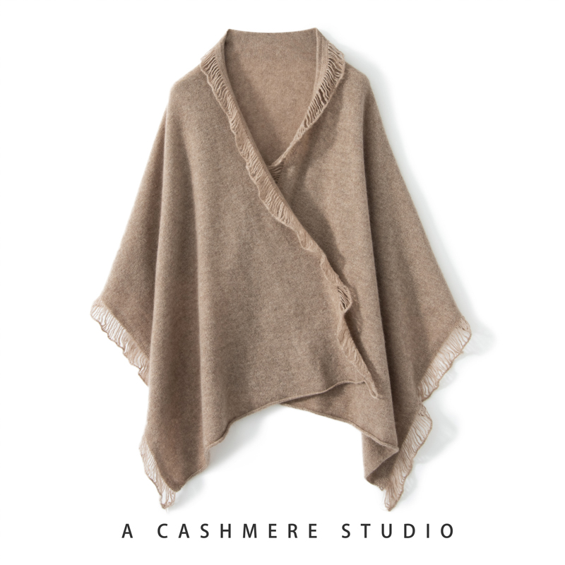 THYFGT Châle 100% Cachemire pour Femme, Pashmina à Pompons, Accessoire Parfait, Écharpe Décontractée, Chaud et Doux, Manteau Tendance