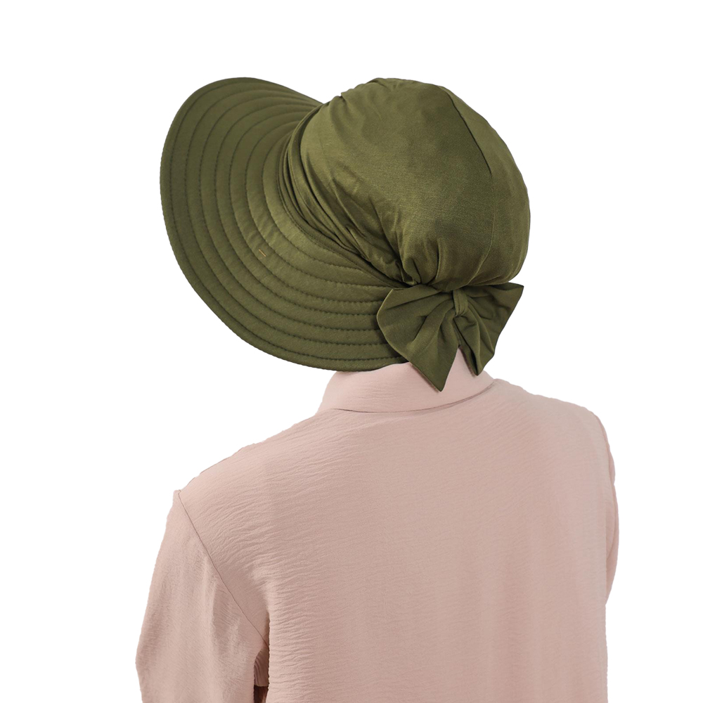 Bonnet Turban de protection solaire modeste avec bord d'arc amovible pour femmes, chapeau Hijab Aerobin 2 en 1 avec bord amovible Hijab musulman