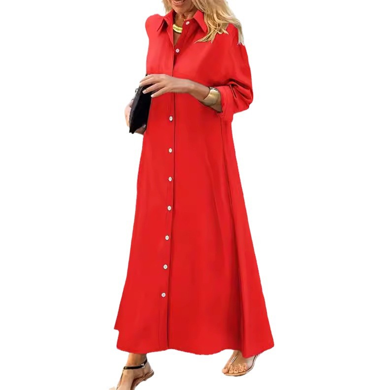 Robe musulmane à manches longues pour femmes, vêtements de prière, chemise à col rabattu, robe maxi en coton et lin, grande taille, document solide