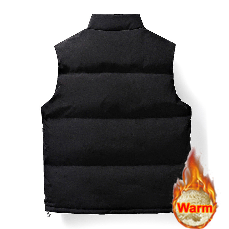Gilets sans manches pour hommes, vestes de mode, gilets matelassés en coton pour hommes, gilets chauds à col montant, vêtements d'automne