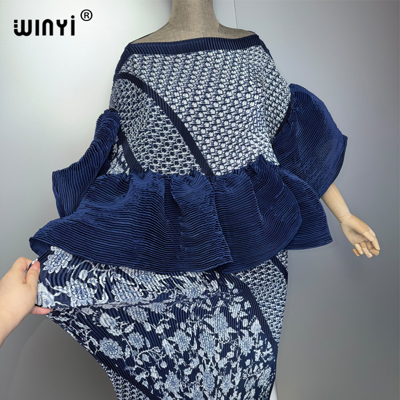 Robe plissée rétro WINYI pour femmes musulmanes, coupe ajustée, élastique, style Kaftan Abaya de luxe de Dubaï, longue, pour la plage, les vacances et les soirées