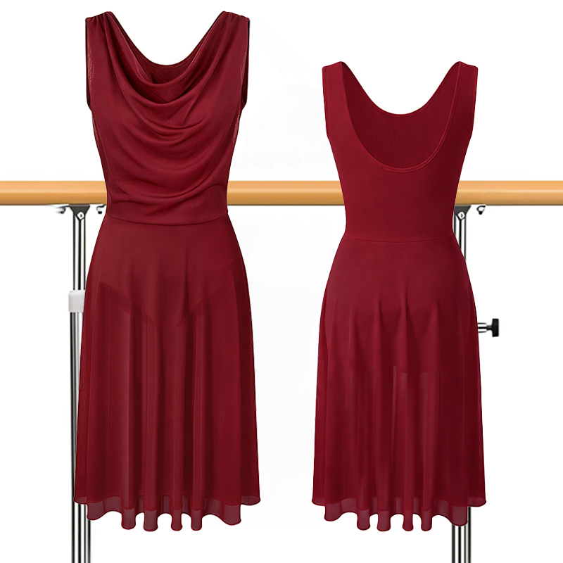Costume lyrique sans manches pour femmes, robe de ballet pour adultes, robe de danse contemporaine pour spectacles sur scène, vestidos