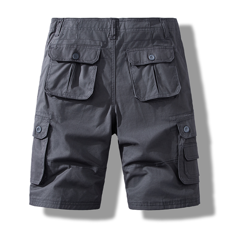 Short de sport pour hommes, Cargo, grande taille, Bermuda, demi-pantalon, en coton, ample, droit, pour course à pied, Gym