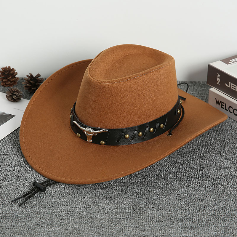 Nouveau chapeau de cowboy de style occidental pour hommes et femmes rétro chapeau de gentleman à large bord chapeau de jazz de cow-girl chapeaux de soleil à la mode d'été