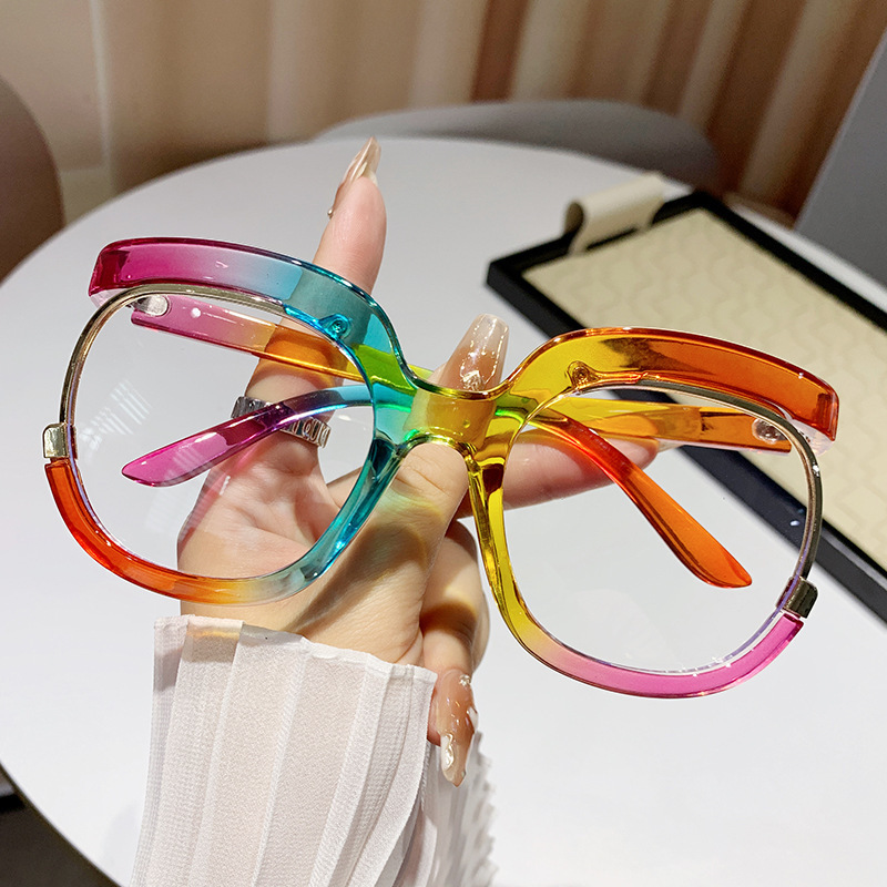 Lunettes de lecture surdimensionnées pour hommes et femmes, Anti lumière bleue, hypermétropie, montures rondes uniques, lunettes décoratives dioptrie