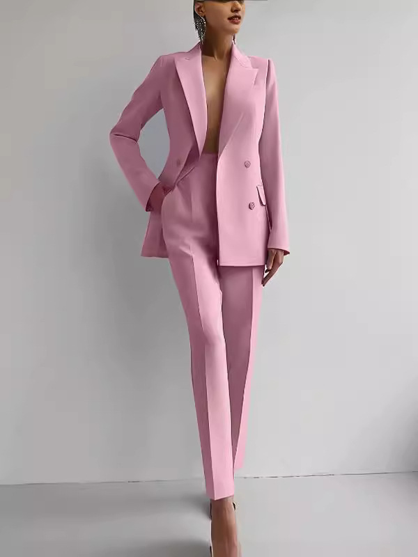 Ensemble tailleur élégant et pantalon large 2 pièces pour femme 2024 – Tenue de travail classique OL et survêtement de ville