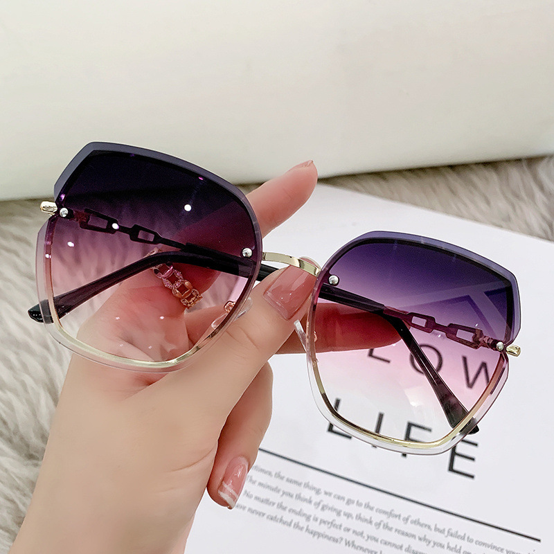 Lunettes De soleil carrées sans bords pour femmes, lunettes De soleil De styliste De marque, nuances Vintage, roses, Gafas De Sol