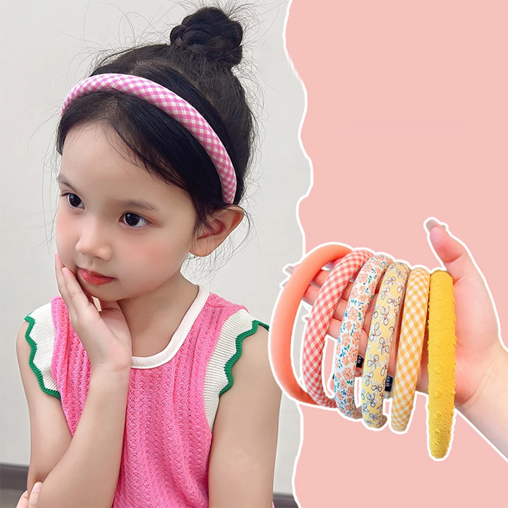 3 pièces/ensemble mode femmes filles Plaid couleurs florales large bandeaux doux enfants Vintage mignon cheveux cerceau enfants cheveux accessoires