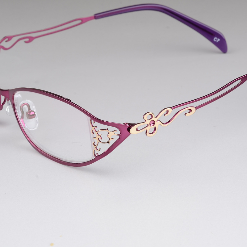 Lunettes de vue en acier inoxydable pour femmes, verres de Prescription élégants, pour lecture, myopie, fleur
