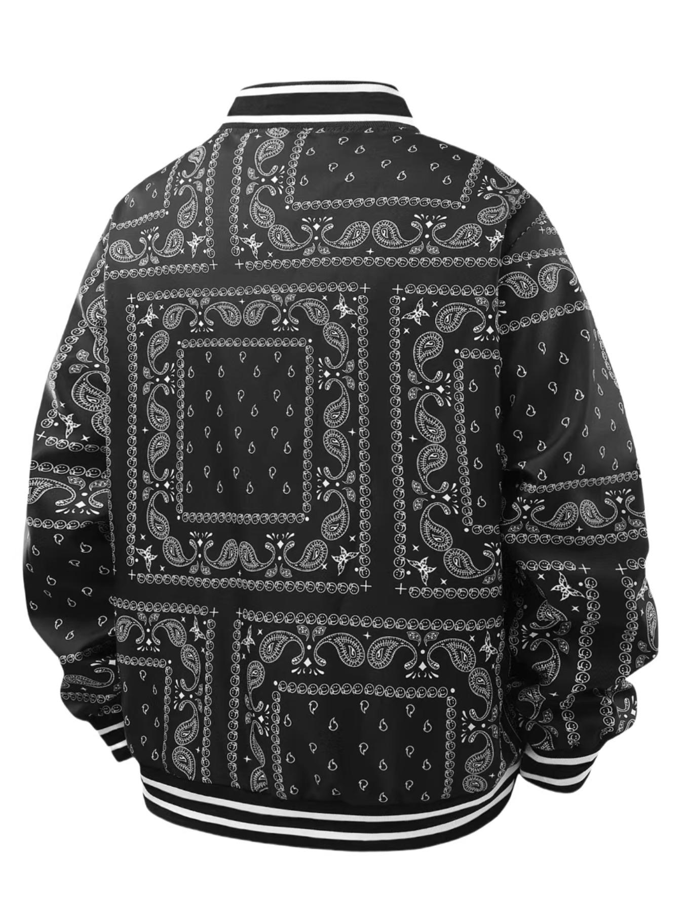 Veste d'épissure de fleurs de cajou de Style rétro pour hommes, vêtements de travail quotidiens décontractés, de Baseball, pour la maison, polyvalents, à la mode