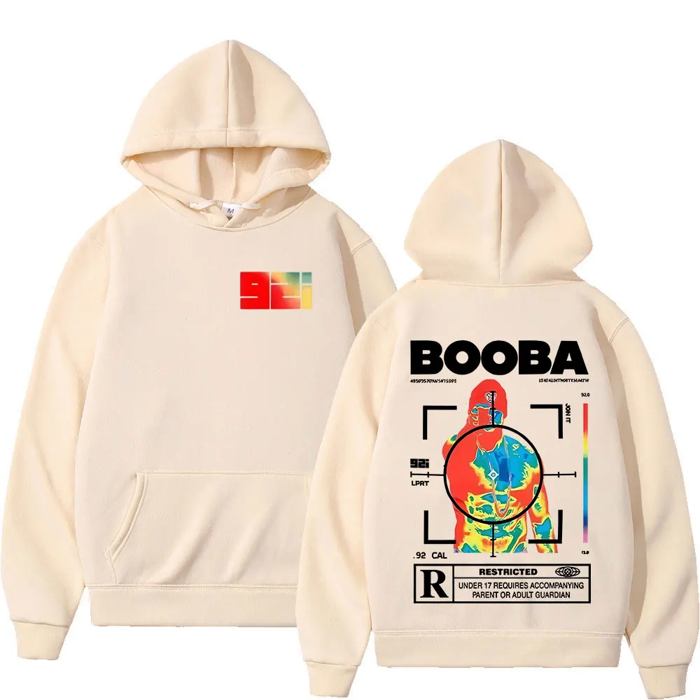 Sweat-shirts à capuche pour hommes France Rapper BOOBA B2O Tour 2025, style rétro, hip-hop, manches longues, vêtements surdimensionnés