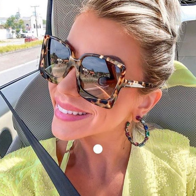 Lunettes de soleil surdimensionnées à grande monture pour femmes, marque de styliste en plastique dégradé, gafas de sol mujer UV400