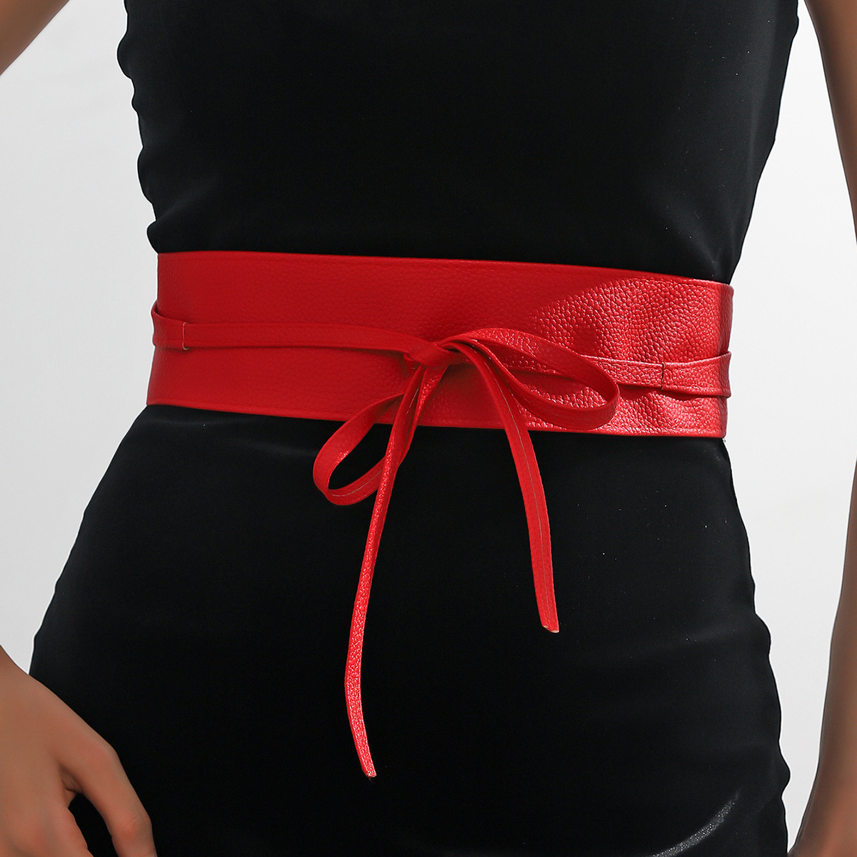 Ceinture Bohème pour Femme, Nœud Papillon en Cuir PU, Ceinture Large à Enrouler, Ceinture Corset Dorée, Noire, Argentée pour Femme