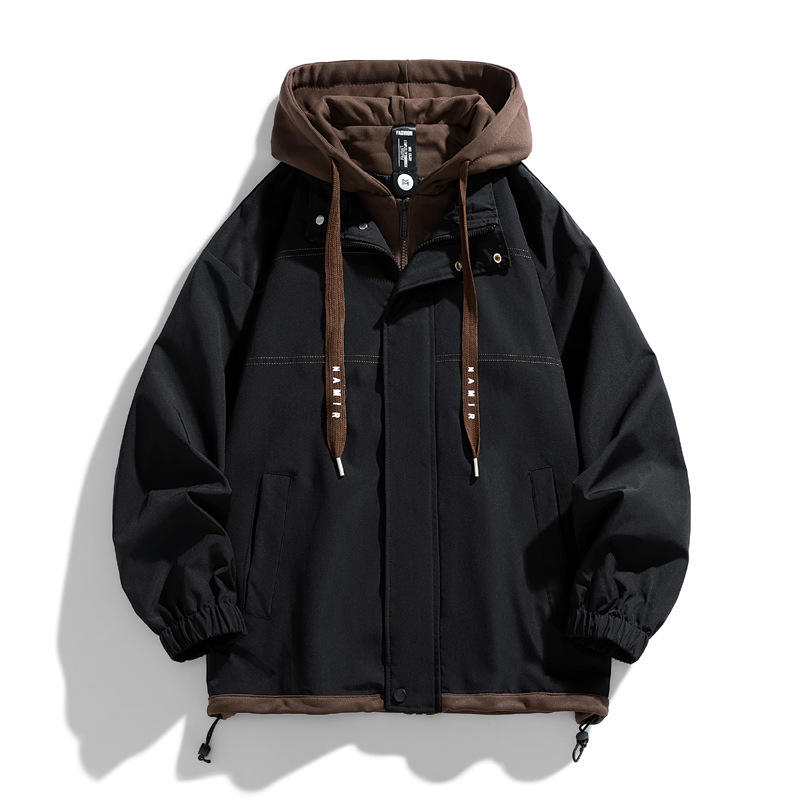 Veste à capuche fine pour hommes, nouvelle collection automne et hiver, couleur populaire assortie, uniforme de Baseball haut de gamme, décontracté à capuche