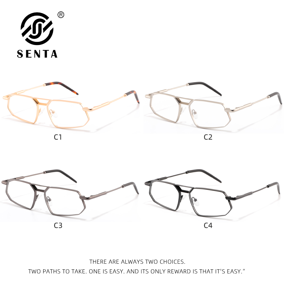 Lunettes carrées pour hommes, monture métallique rétro, verres transparents, lunettes décoratives, double pont, design de luxe, lunettes de soleil pour hommes