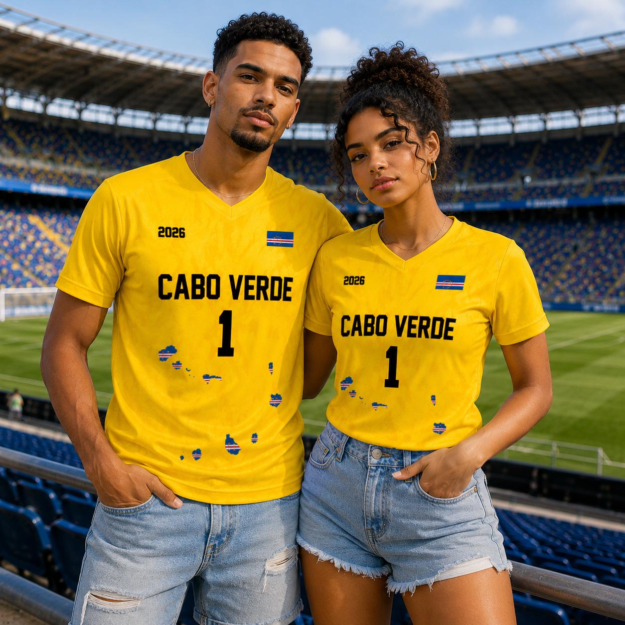 Maillot de football Capo-Vert pour adulte et enfant, maillot de gardien de but VOZINHA n°1, t-shirt de sport d'été pour homme, vêtements pour enfant, t-shirt pour femme