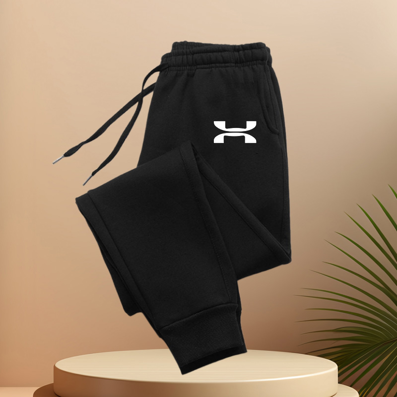 Pantalon de jogging décontracté pour homme avec taille élastique et cordon de serrage - pantalon de sport et décontracté confortable avec impression simple