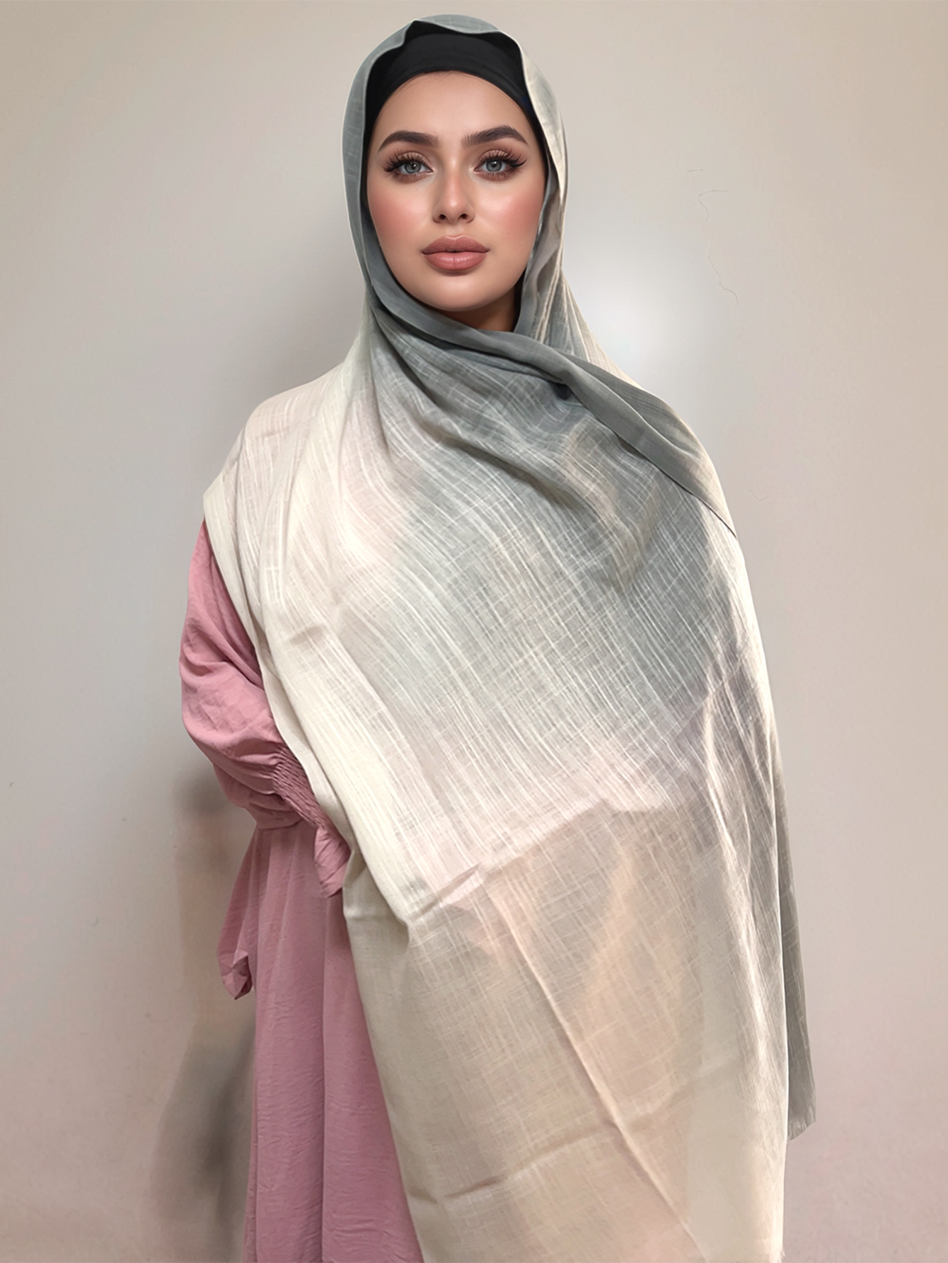 Hijab musulman bicolore dégradé, foulard en coton tie-dye, châles et écharpes islamiques pour femme, Ramadan, Eid