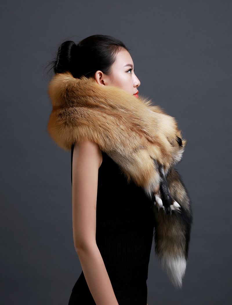 Hiver chaud grand col de fourrure de renard véritable manteau de fourrure naturelle foulards de luxe femmes hommes vestes capuche châle décor femme cou écharpe enveloppes