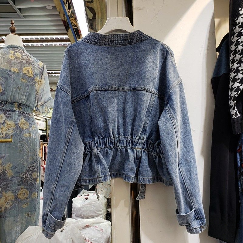 Veste en Jean pour femmes, couleur unie, taille cintrée, Slim, manteau en Jean, bleu, vêtements d'extérieur, mode printemps automne 2025, prix bas, vêtements Y2k