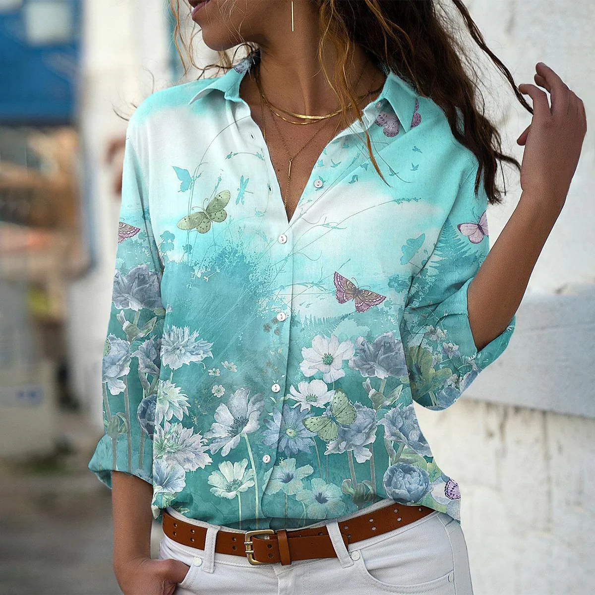 Chemise ample pour femmes, chemise de tempérament à la mode, hauts élégants et décontractés