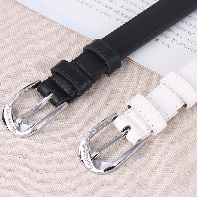 Ceinture de pantalon en cuir PU pour femmes, solide, Vintage, boucle ardillon, tendance, blanche, mode, haute qualité, T067