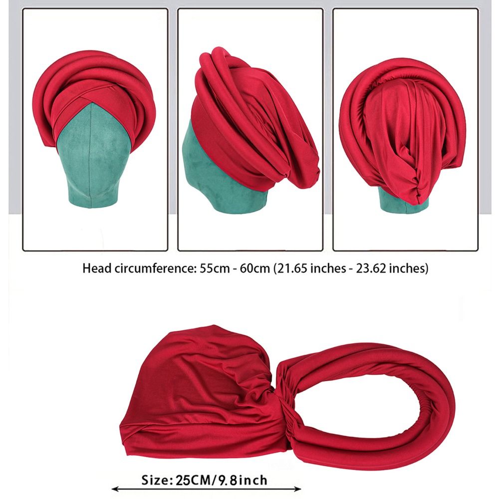 Turban africain en soie brute pour femmes, couvre-chef élastique, foulards pour la tête, respirant, tressé, turban, bonnet, femme africaine