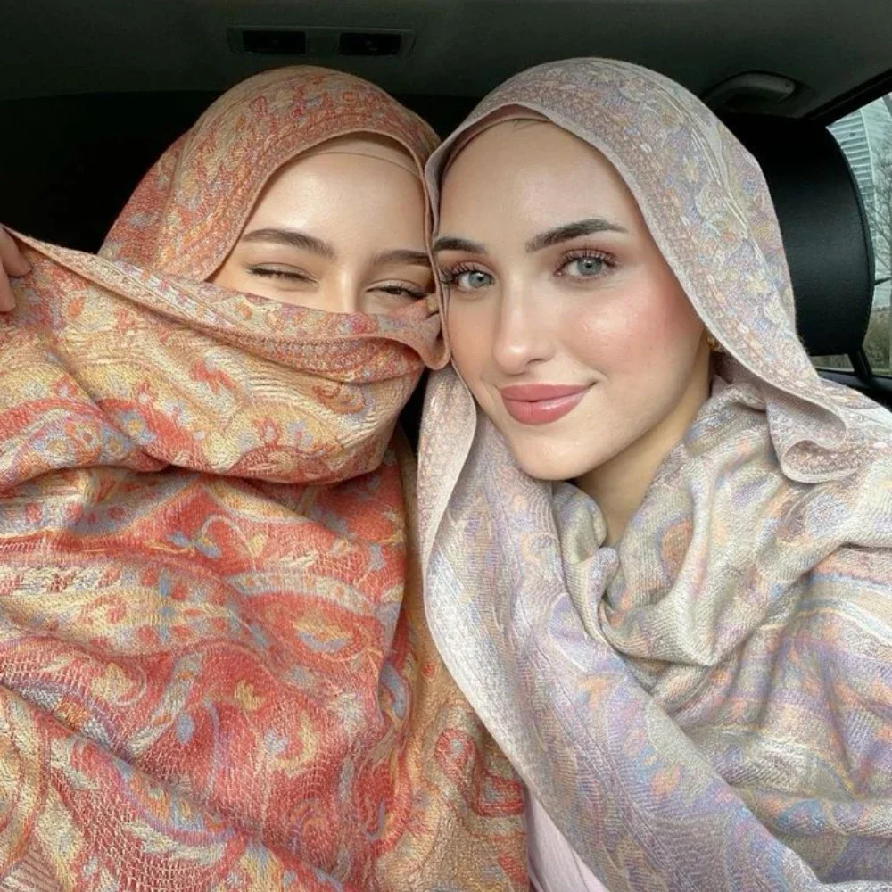 Pashmina Hijab écharpe imprimé Hijabs Long cachemire châle femme Foulard doux Turban bandeau femmes bandeau marque de luxe châle