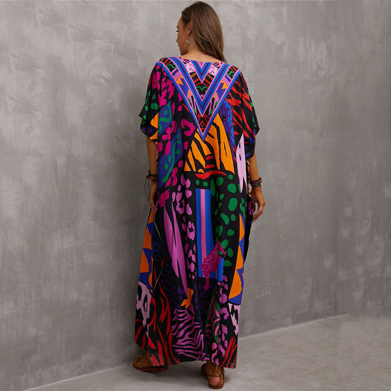 Robes caftan grande taille pour femmes, maillot de bain grande taille, robes de plage Maxi Caftan