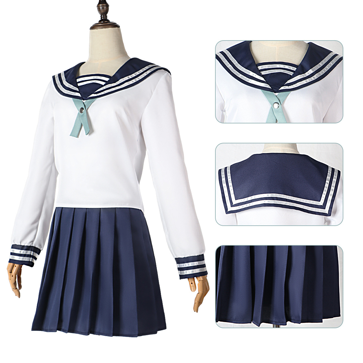 Anime Amanai Riko Cosplay marin JK Costume robe tenue uniforme ensembles Halloween femmes filles Costume