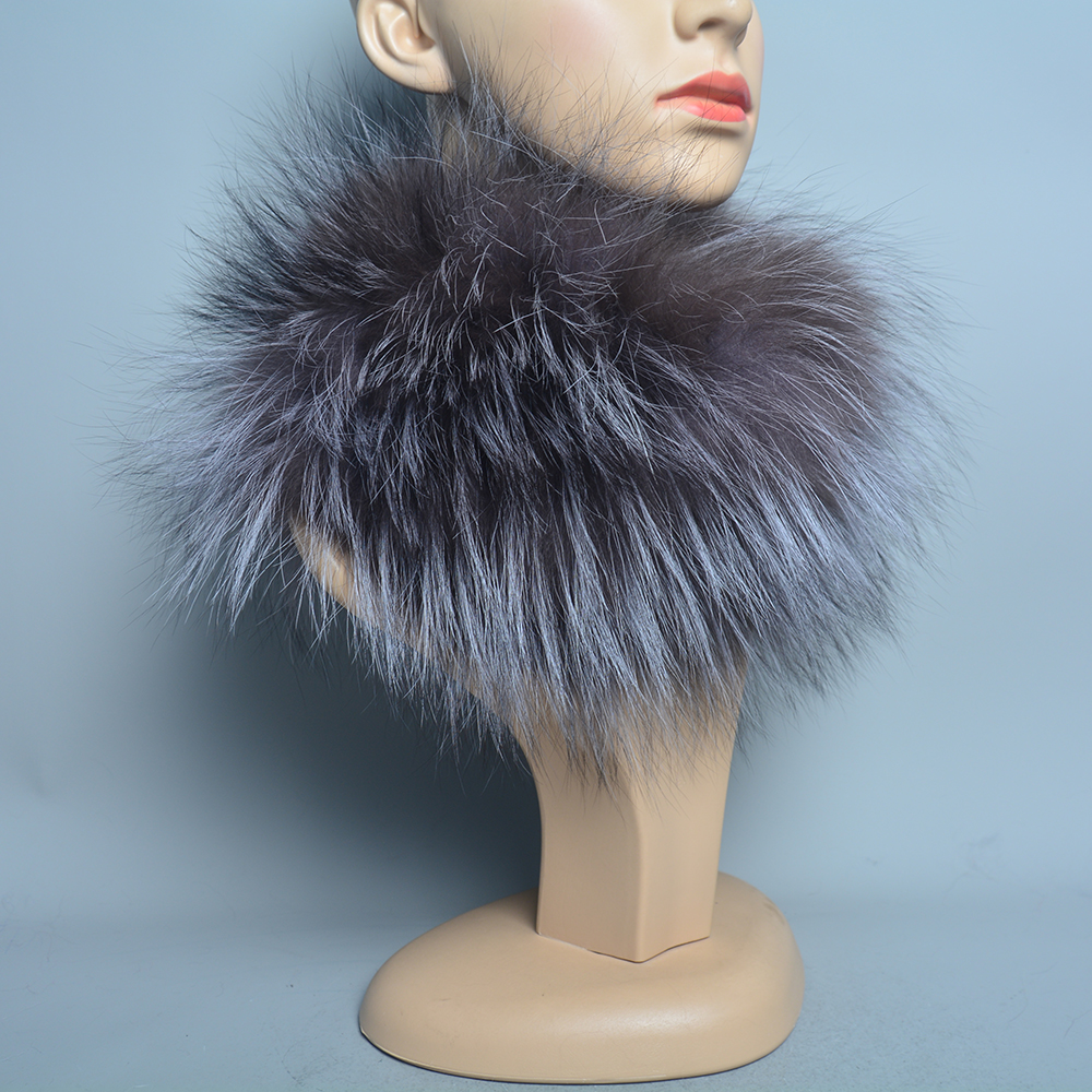 Écharpe en vraie fourrure de renard pour femme, tricotée, chaude, naturelle, élastique, chauffe-cou, luxe russe, bandeaux d'hiver, hiver
