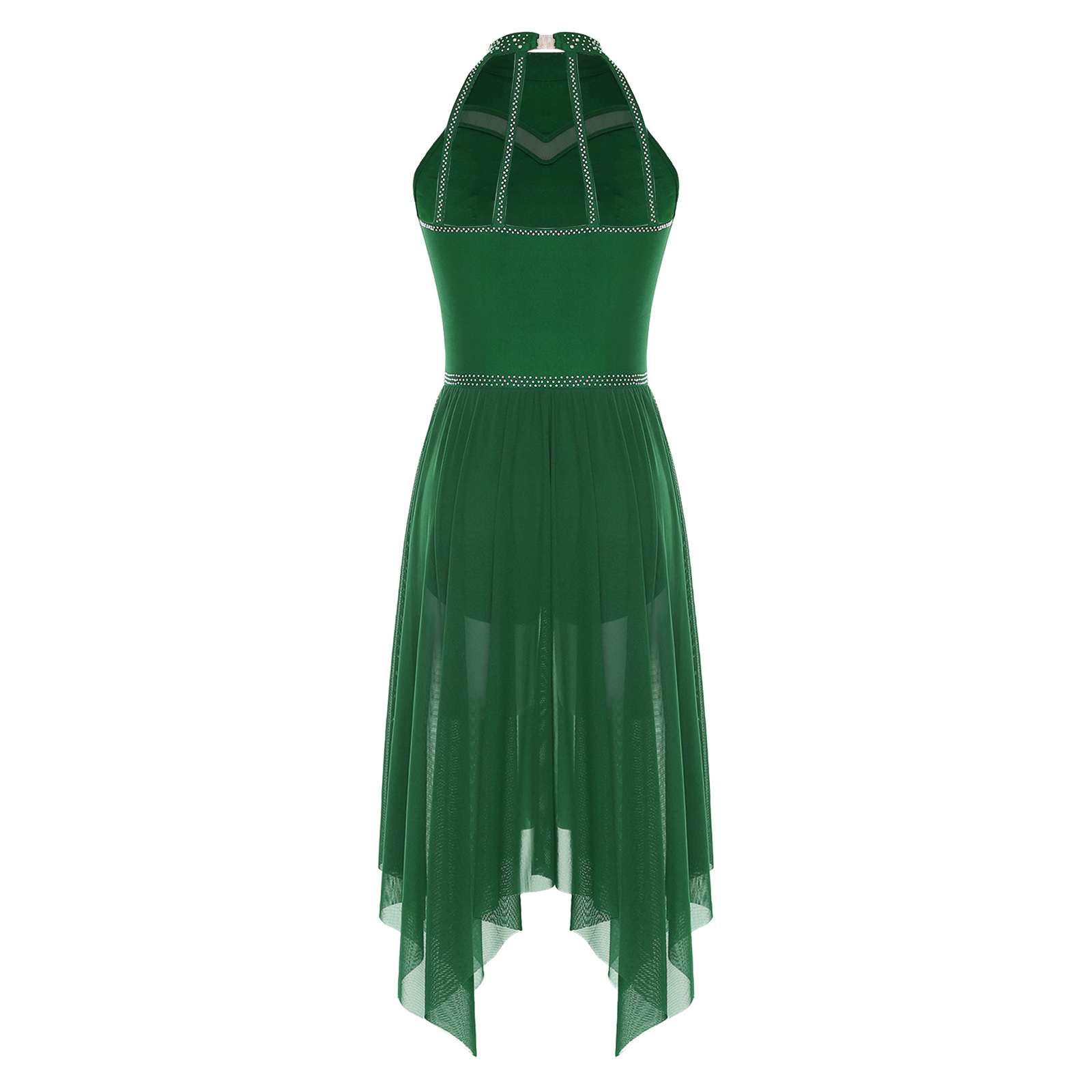 Robe de spectacle de danse classique moderne et lyrique pour femmes, maille transparente, légère, valse, cours de salle de bal, Costumes de concours de danse