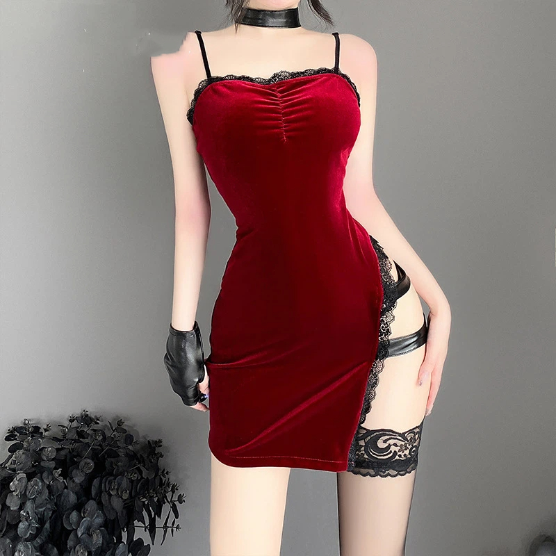 Costume de cosplay Ada Wong, héroïne du film 2026, uniforme de renarde de la CIA, tenue rouge en dentelle pour femme, Halloween