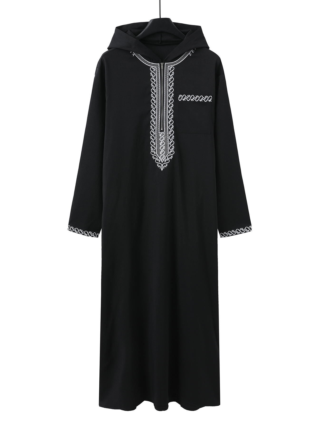 Nouvelle robe ample à capuche pour homme, robe musulmane de luxe brodée à manches longues, robe traditionnelle Juba Sobi pour homme