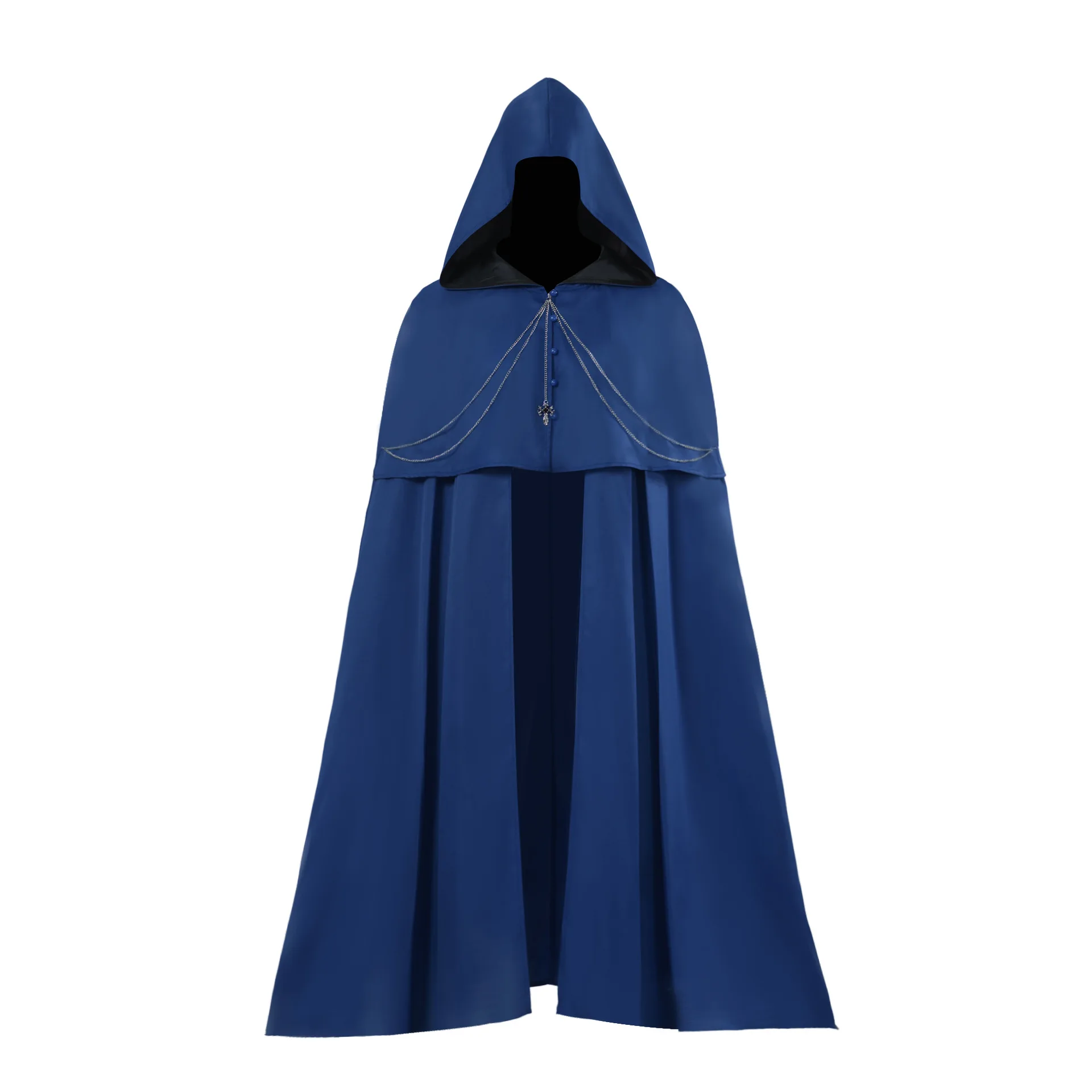 Vêtements médiévaux, cape, robe, costume steampunk, tenue gothique à capuche, costume de vampire, chevalier noir, guerrier, cosplay pour adulte