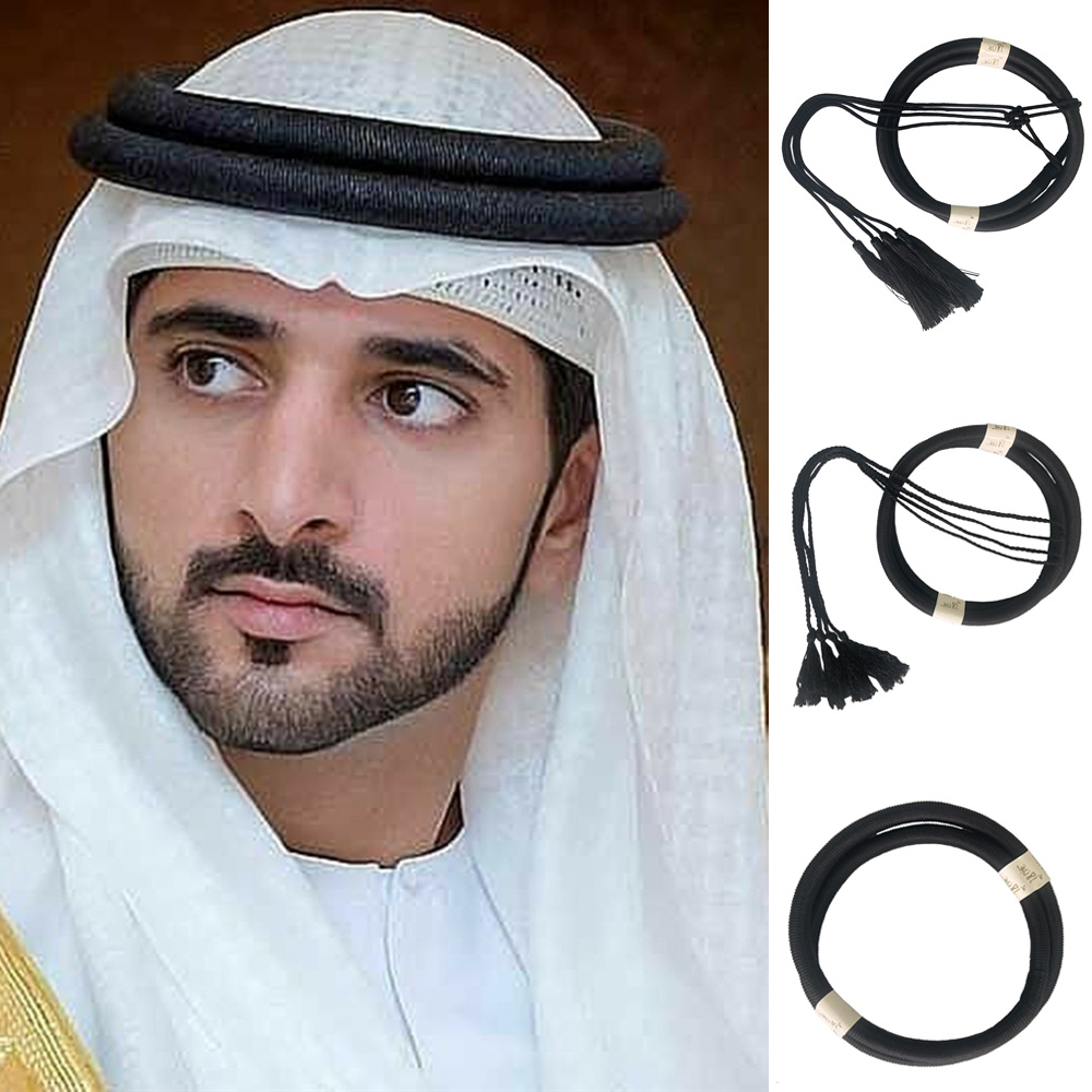 Vêtements de sauna arabes Shemag, bande de sauna saoudien, écharpe noire, écharpe Keffiyeh, pompon musulman