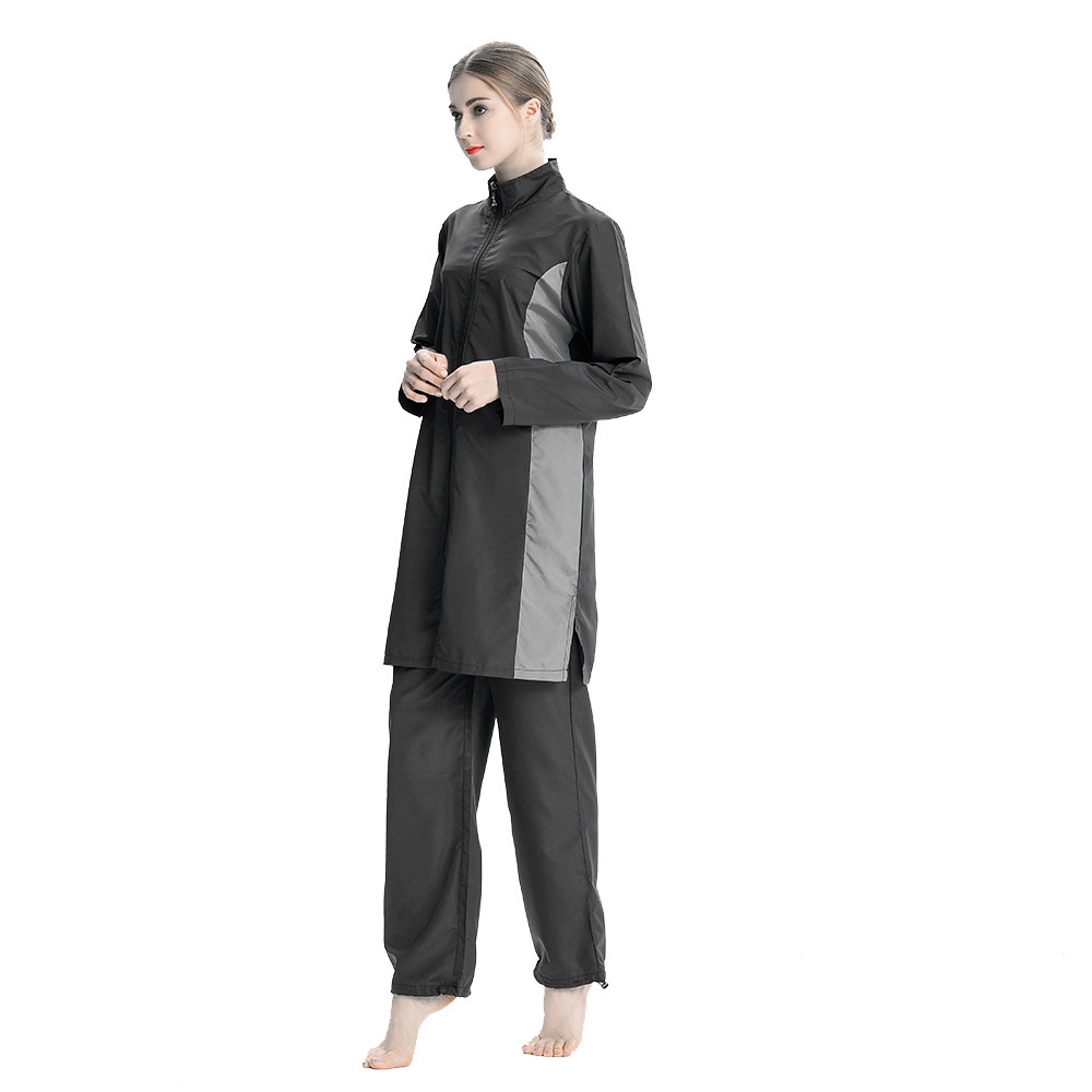 Maillots de bain imprimés imperméables pour femmes, Hijab islamique, vêtements de plage à glissière, maillots de bain musulmans, Burkinis amples, maillots de bain