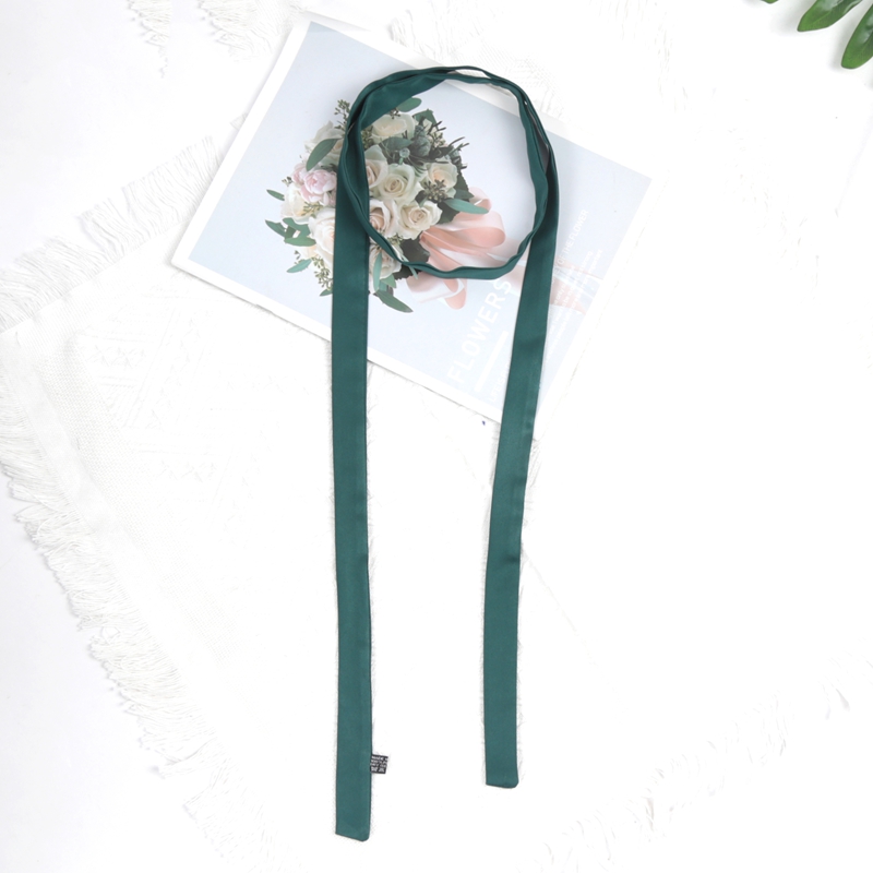 Écharpe en soie unie 160 cm x 2,5 cm, rubans de mode pour sacs, foulard fin pour femme, écharpe longue pour sac, foulard de cou