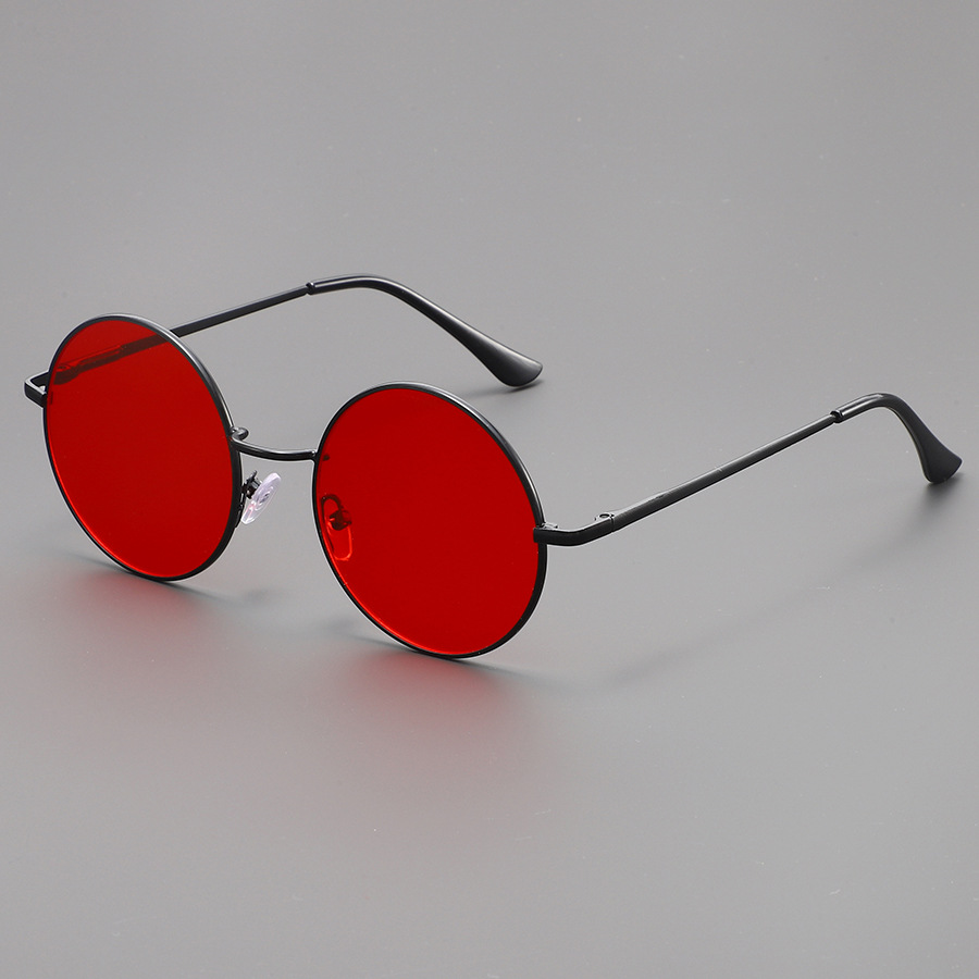 Lunettes de soleil rondes tendance pour hommes et femmes, style vintage, pour la conduite, monture métallique de marque de luxe, Lentes De Sol