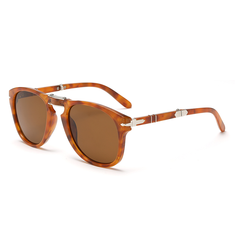 Lunettes de soleil pour femmes, populaires, de luxe, de créateur, pliables, style pilote, rétro, monture extra-large, UV400, haute qualité